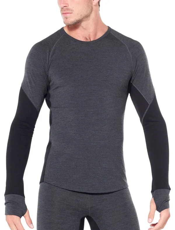 Icebreaker Men's 260 Zone LS Crewe Jet Hthr, Black XL