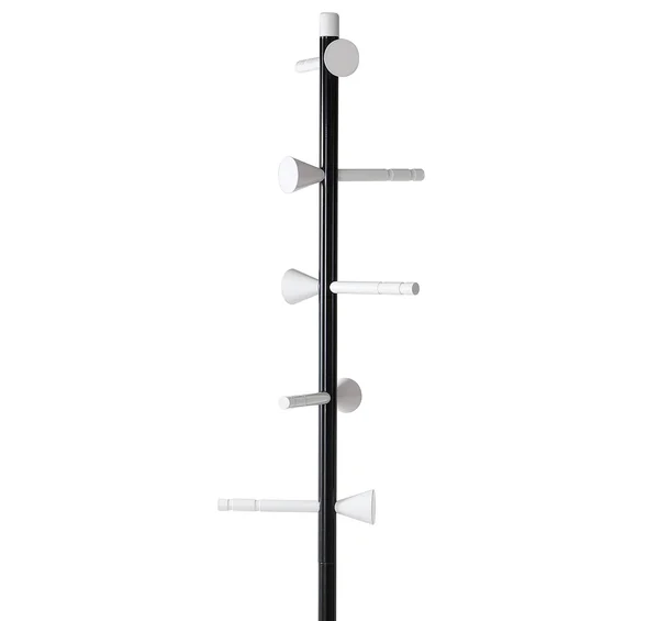 happimess Aiden 70.4x22 5-Hook Metal Coat Rack, Black/White