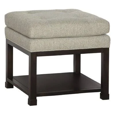 Libby Langdon 20.5x22 Wide Tufted Square Standard Ottoman with Storage Fairfield Chair Espresso/9508 Sand