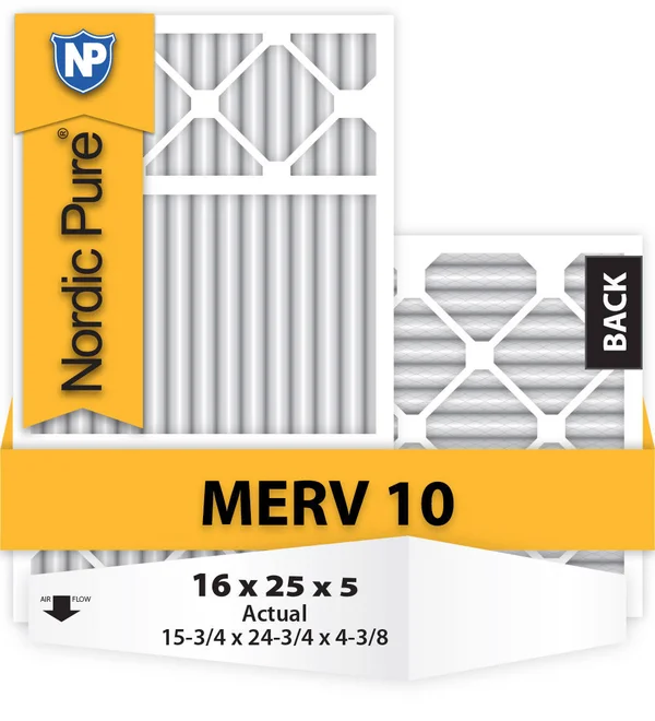 Nordic Pure 16x25x5 Honeywell Replacement MERV 10 Air Filters Qty 2
