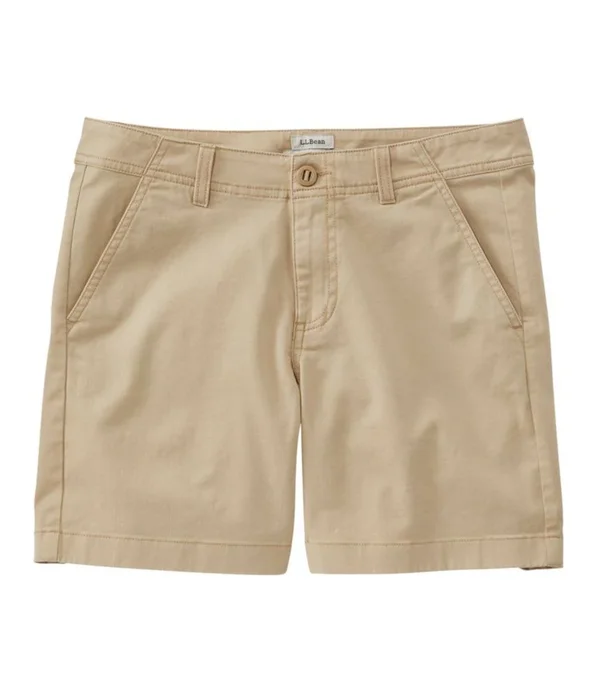 Women's Lakewashed Chino Shorts, 6x22 Brown 10, L.L.Bean