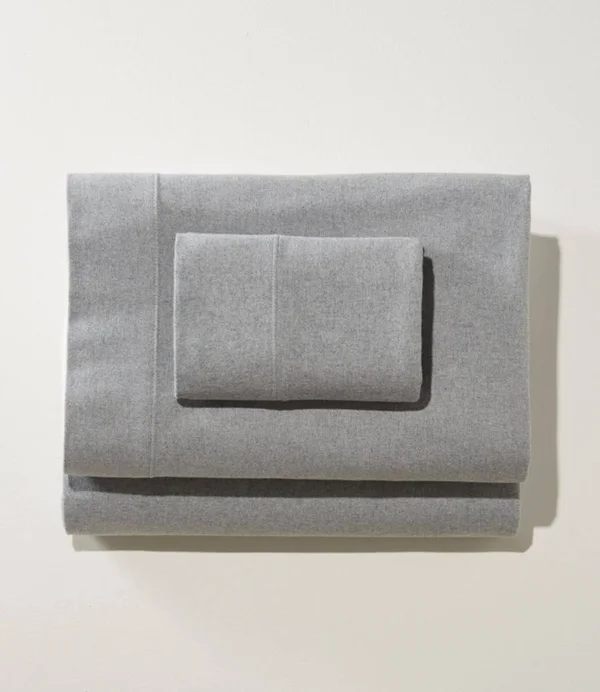 Heritage Chamois Flannel Sheet Collection, Heather Gray Queen Size, L.L.Bean