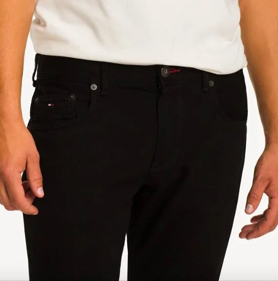 Tommy Hilfiger Stretch Straight Fit Jeans - Black
