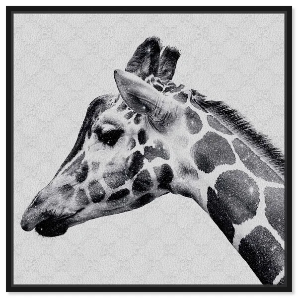 Oliver Gal Fashion and Glam &Glam Noir Giraffe& Zoo and Wild Animals in Silver, 20 x 20 PSGLD, Lord & Taylor