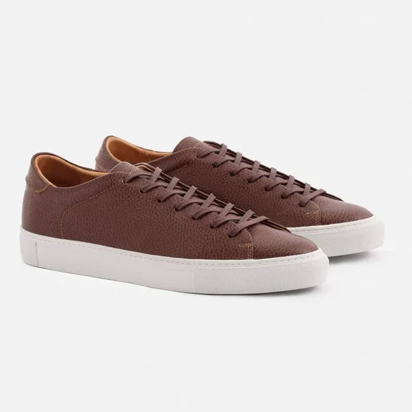 Beckett Simonon Reid Sneakers - Pebbled, Oxblood/White, Size 10, Men's Sneakers
