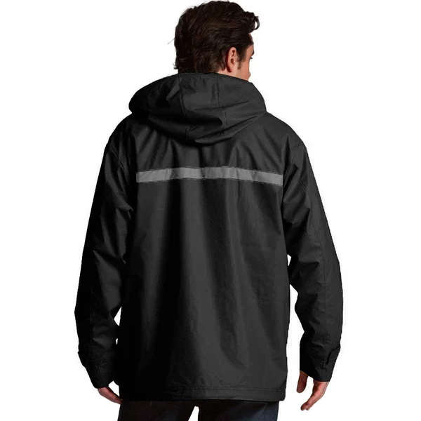 Charles River Apparel Men's New Englander Rain Jacket Black, Grey Xs