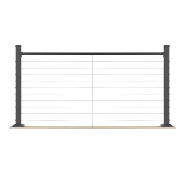 92.5x22 Rectangular Top Rail - Textured Black Line Hardware Kit (2pk)