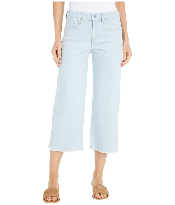 Nydj Wide Leg Capri Jeans with Frayed Hem in Valhalla