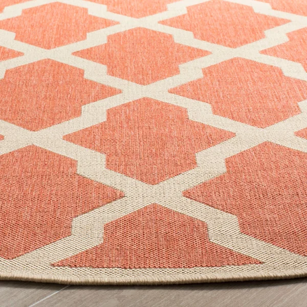 Safavieh Linden LND122P 6&7x22 x 6&7x22 Round Rust, Creme Area Rug