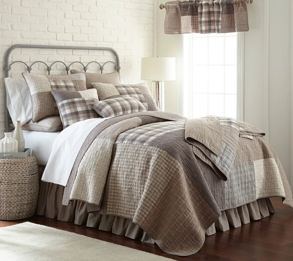 Donna Sharp 3 Piece Smoky Square Quilt Set, King, Cotton