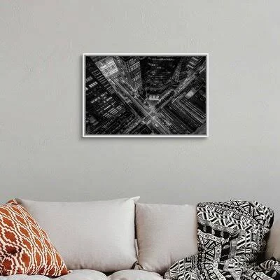 New York City Looking Down by Bruce Getty - Photograph Print on Canvas Ebern Designs Format: White Framed - Size: 22x22 H x 32x22