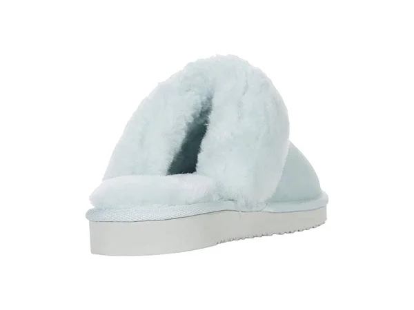 Fireside by Dearfoams Women's Sydney Genuine Shearling SCUFF, Size: 10, Blue