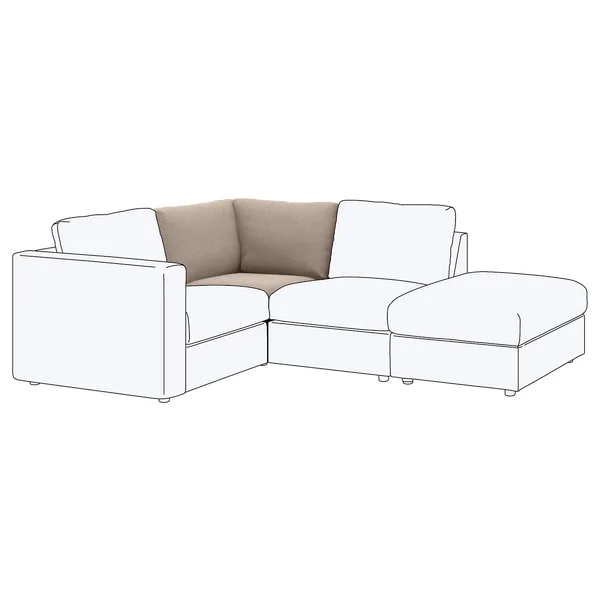 IKEA - FINNALA Corner Section, Tallmyra Beige, Height Including Back cushions: 33 1/2