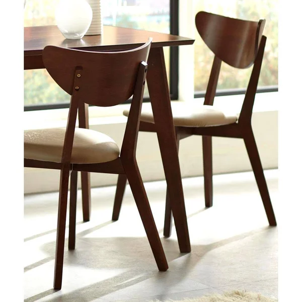 Peony Retro Mid-Century Style Chestnut Finished Dining Chair (Set of 2) Chestnut - Set of 2