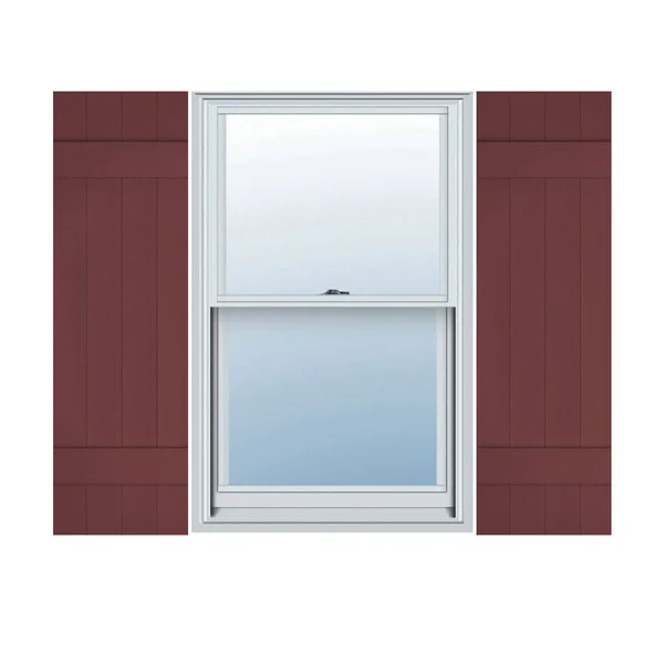 14x22W x 43x22H Lifetime Vinyl - Standard Four Board Joined, Board-n-Batten Shutters, w/Installation Shutter-Lok&s & Matching
