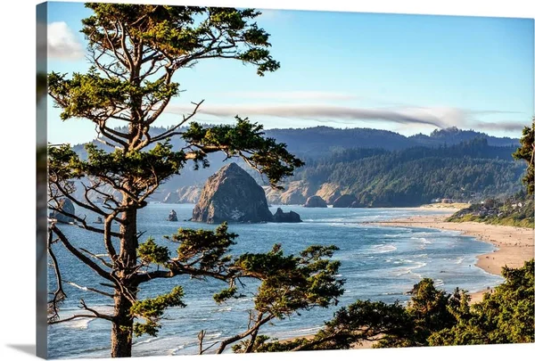 Cannon Beach Landscape, Haystack Rock, Oregon, Canvas Wall Art, 36x24, Great Big Canvas