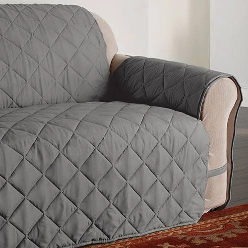 Innovative Textile Solutions Microfiber Solid Ultimate Loveseat Furniture Protector Slipcover, Gray, 132 x 98.5"