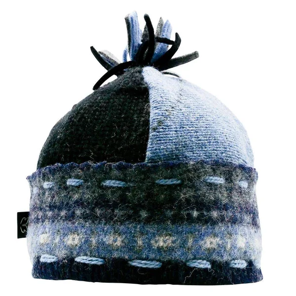 Ski Cap - Wool Ski Hat, Upcycled Wool Ski Cap Denim