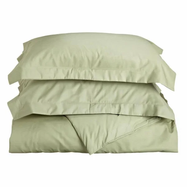 Superior 600 Thread Count Cotton Blend Solid Duvet Cover Set Grey Twin