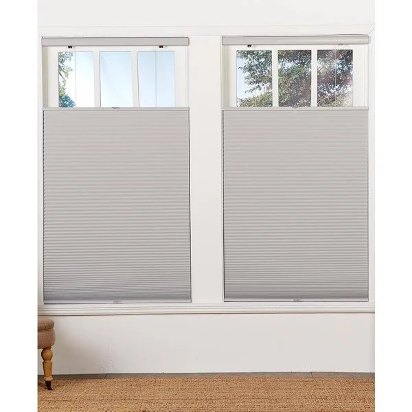Perfect Lift Window Treatment Cut-to-Width Sterling Gray 1.5in. Cordless Blackout Top Down Bottom Up Cellular Shade - 46in. W x
