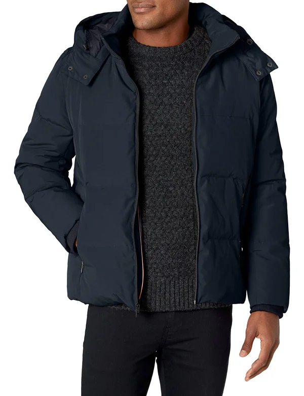 Cole Haan Hooded Down Zip Front Puffer Jacket - XL