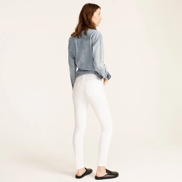 J.Crew Womens 9x22 High-Rise Toothpick Jean in White (Size 29)