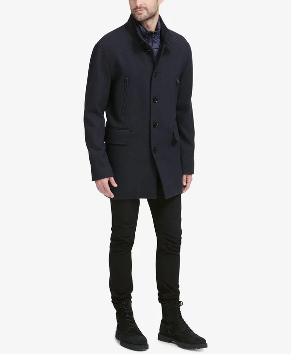 Cole Haan Men's Walking Coat with Bib - Navy