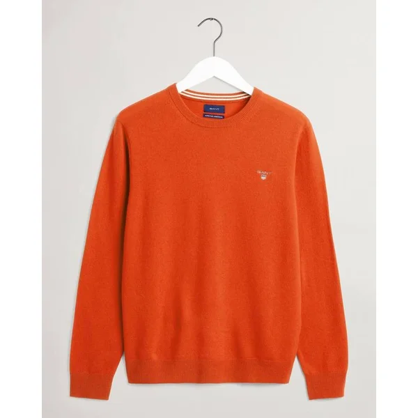 Gant Super Fine Lambswool Crew Neck Sweater, Orange