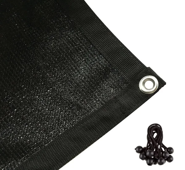 Shatex 90% Sunblock Shade PANEL, Taped Edge with Grommets, Black 10 x 12ft
