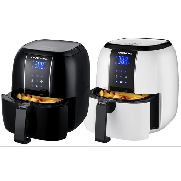 Ovente Electric Air Fryer 3.2-qt with Non-Stick Fry Basket & Pan White FAD61302W