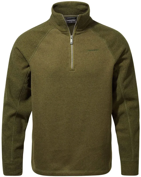 Craghoppers Mens Barker Half-Zip Fleece Top Dark Moss Marl S