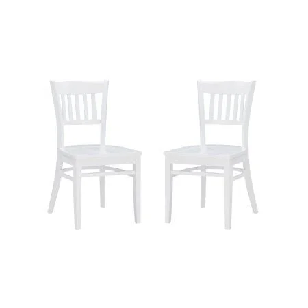 Linon Ashfield Solid Wood Dining Chairs - Set of 2, Seat Height: 18 inch, White Finish
