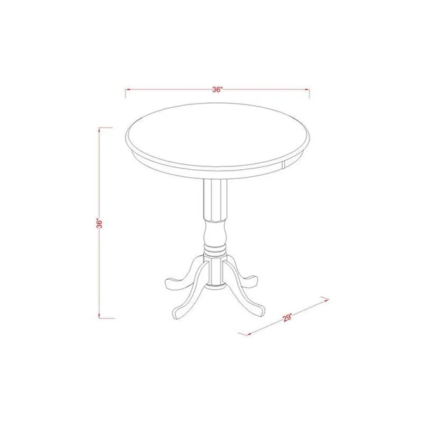 East West Furniture JAVN3-WHI-C 3 Piece Counter Height Table and 2 Chairs Set