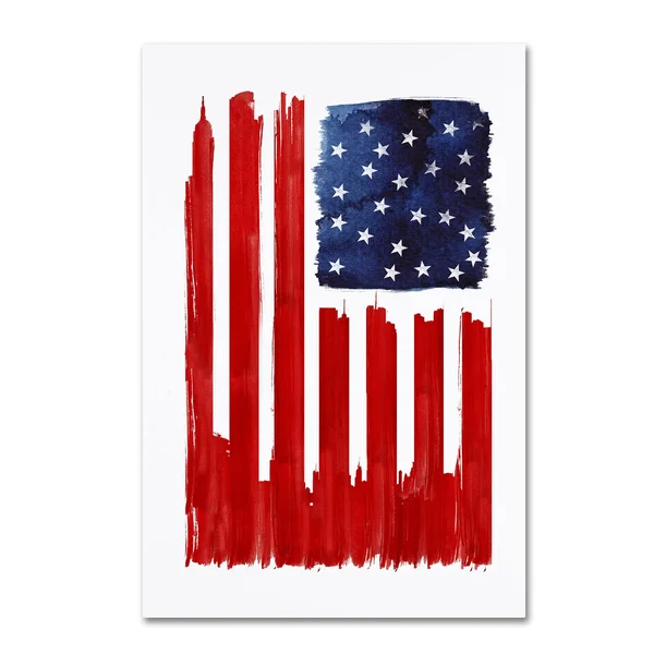 Trademark Fine Art &Stars and Buildings& by Robert Farkas Painting Print on Wrapped Canvas - Size: 32x22 H x 22x22 W x 2x22 D