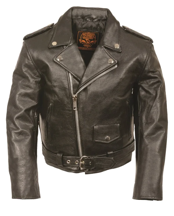 Milwaukee Leather Kids Traditional Style Motorcycle Jacket Black - Kids Unisex, Size: Small
