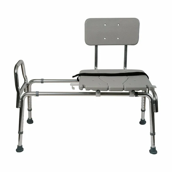 Duro-Med Heavy-Duty Sliding TRANSFER Bench Shower Chair with Cut-Out Seat and