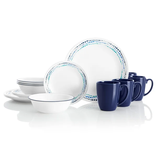 Corelle Livingware Dinnerware - Ocean Blues, 16 Piece