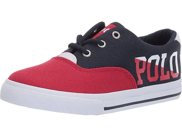 Boys& Polo Ralph Lauren Vaughn II Sneaker - Little Kid, Child, Size: 11.5, Navy/Red/White Canvas/Cotton
