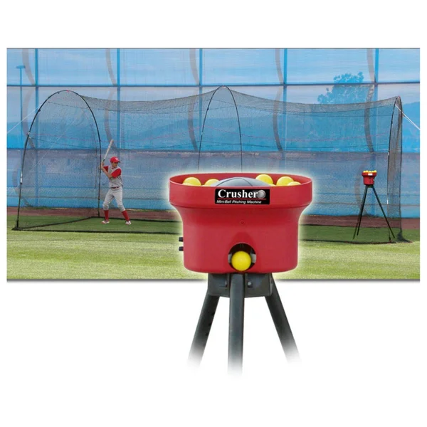 Heater Sports 20ft. Crusher Pitching Machine & PowerAlley Batting Cage Package