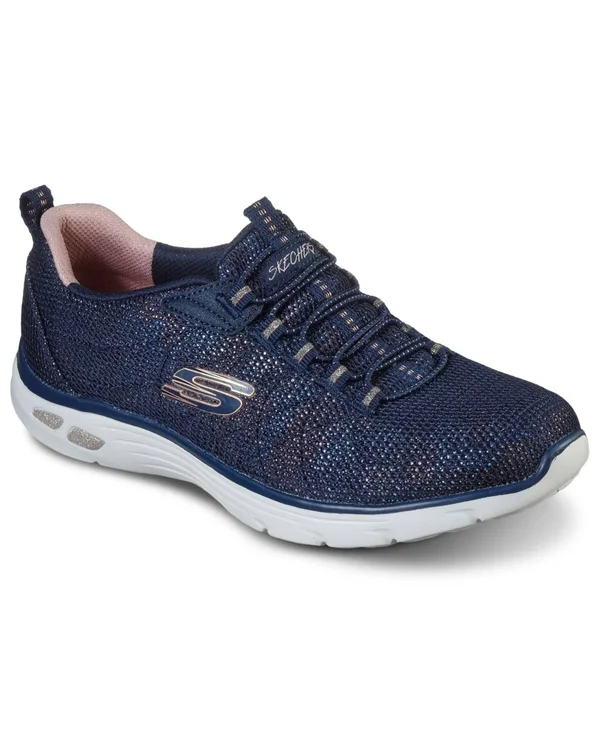 Women's Skechers Relaxed Fit Empire D&Lux Charming Grace Sneaker, Adult, Size: 5.5, Navy/Rose Gold