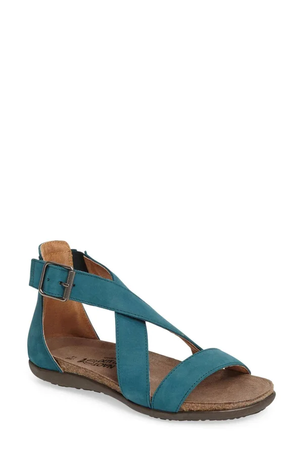 Women's Naot Rianna Sandal - Size: 37, Teal Nubuck