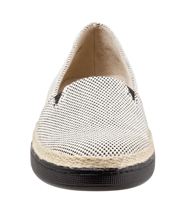 Trotters Accent Women's Casual Slip on Black Linen - 7 Medium