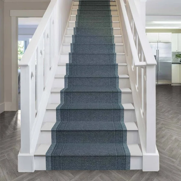 runrug USA Aztec Gray Stair Carpet Runner Length: 7 foot, WIDTHS