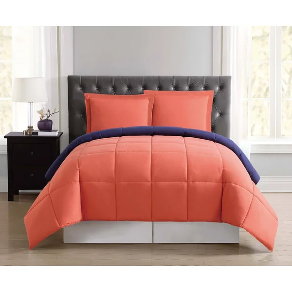 3 Piece Full/Queen Comforter Set - Navy/Orange by Ashley HomeStore