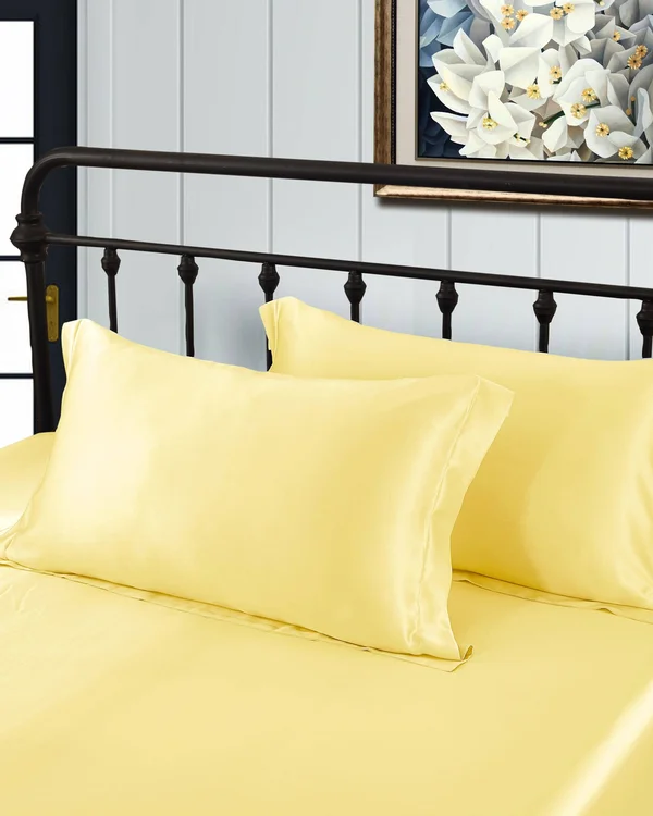 LILYSILK 19 Momme Mulberry Silk Pillowcase for Hair Queen(20x22 x 30x22) Lily醬rea? Undyed Natural Golden Oxford Skin Friendly