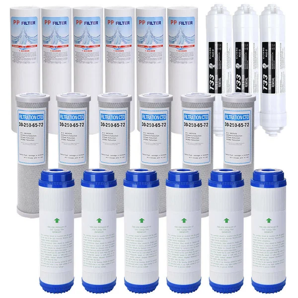 Yescom 21 Pcs REVERSE Osmosis Water Sediment Carbon Block Inline Replacment Filter