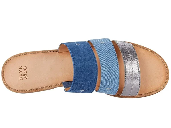 Frye - Evie 3 Band Slide, 8 US, Blue