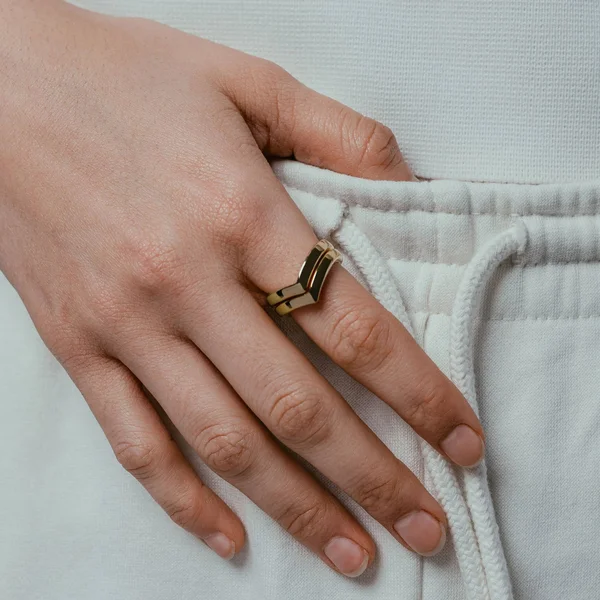 Vitaly Stainless Steel Cell Rings Gold, 7