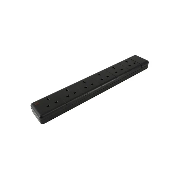 6-Gang Trailing Socket - Black
