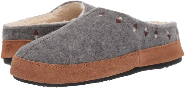 Acorn Geo Embroidered Hoodback (Ash) Women's Slippers